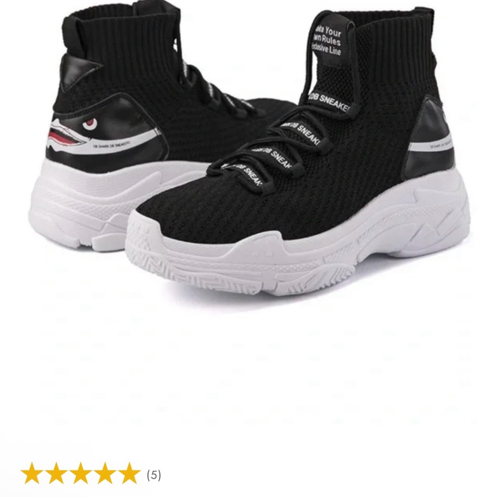Stylish DB Shark Black High-Top Athletic Sneakers.Great condition